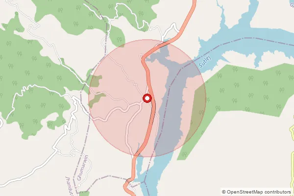 Map showing approximate area covered by Pincode 174024 — Rishikesh Bo, Bilaspur
