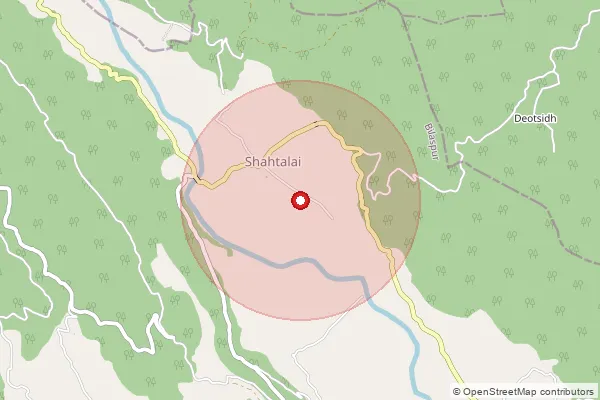 Map showing approximate area covered by Pincode 174030 — Gangloh Bo, Bilaspur