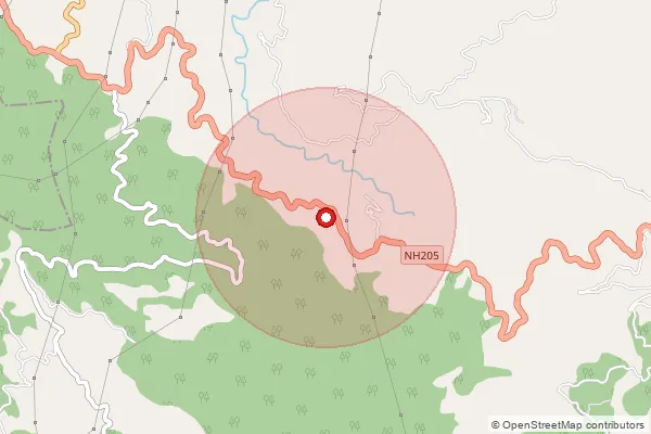 Map showing approximate area covered by Pincode 174032 — Dagsech Bo, Bilaspur
