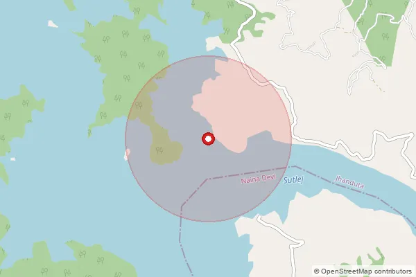 Map showing approximate area covered by Pincode 174034 — Dahad Bo, Bilaspur
