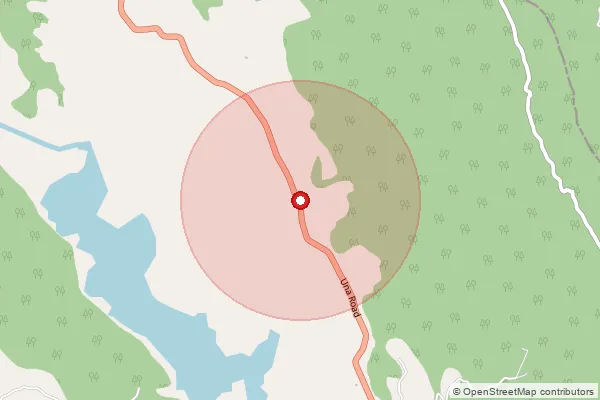 Map showing approximate area covered by Pincode 174308 — Chamiari Bo, Una