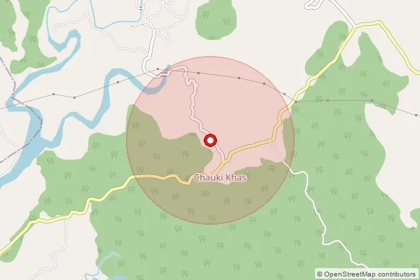 Map showing approximate area covered by Pincode 174314 — Bhalaun Bo, Una
