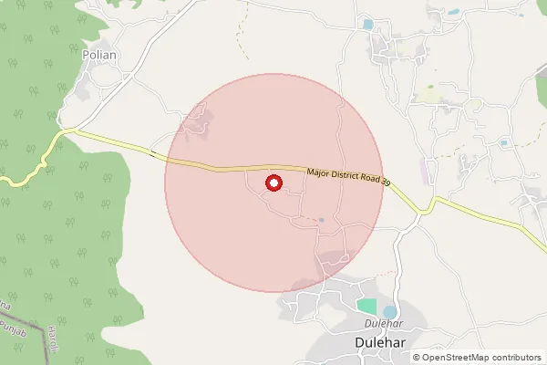 Map showing approximate area covered by Pincode 174503 — Polian Beet Bo, Una