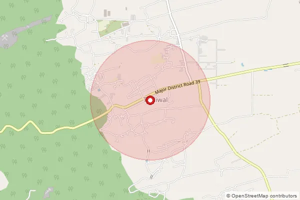 Map showing approximate area covered by Pincode 174507 — Bathu Bo, Una