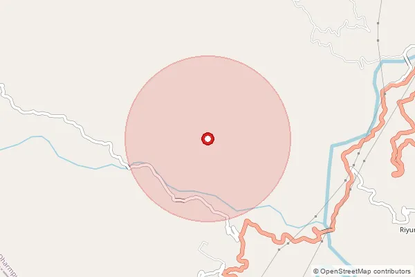 Map showing approximate area covered by Pincode 175025 — Gharwasra Bo, Mandi