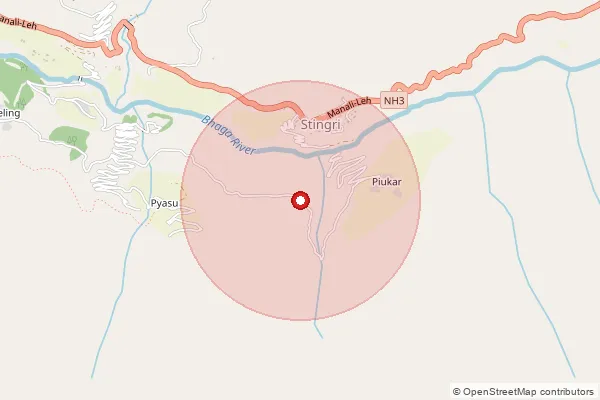 Map showing approximate area covered by Pincode 175132 — Keylong Ho, Lahul And Spiti