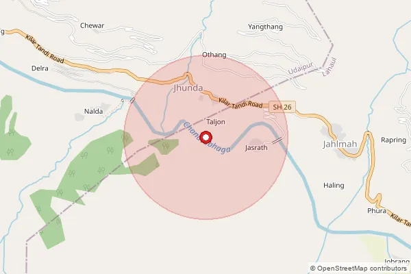 Map showing approximate area covered by Pincode 175139 — Thirot Bo, Lahul And Spiti