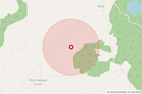 Map showing approximate area covered by Pincode 176021 — Dhasoli Bo, Kangra