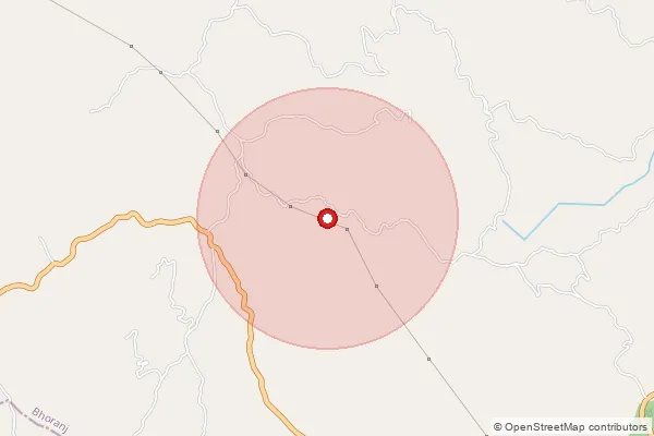 Map showing approximate area covered by Pincode 176041 — Jhiralari Bo, Hamirpur
