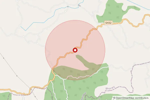 Map showing approximate area covered by Pincode 176044 — Mundkhar So, Hamirpur