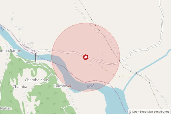 Map showing approximate area covered by Pincode 176066 — Ghallour So, Kangra