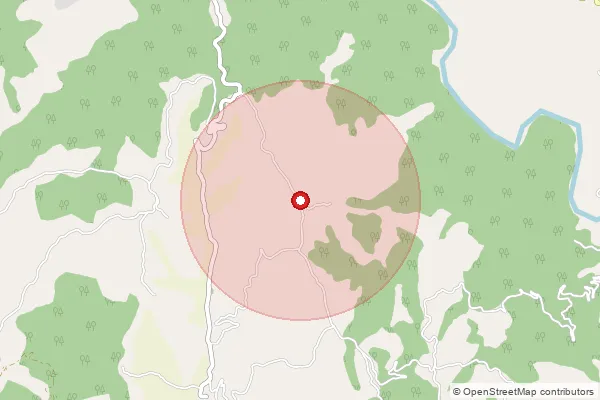 Map showing approximate area covered by Pincode 176088 — Bhirri Bo, Kangra
