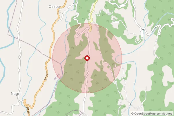 Map showing approximate area covered by Pincode 176093 — Kona Bo, Kangra