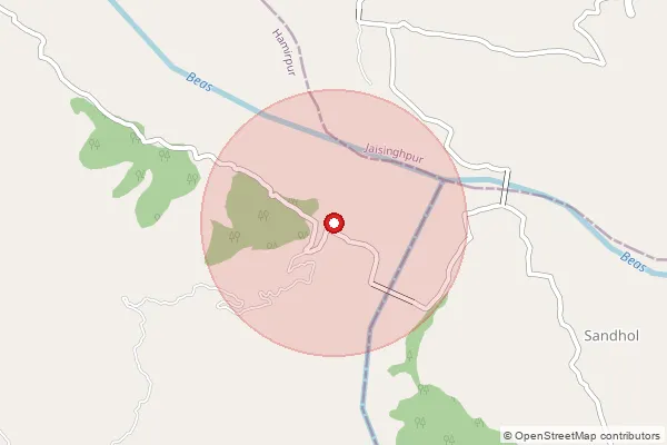 Map showing approximate area covered by Pincode 176109 — Kheri Bo, Hamirpur