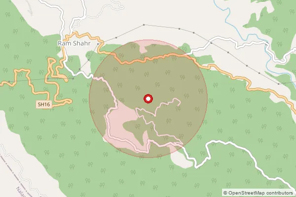 Map showing approximate area covered by Pincode 176308 — Simni Bo, Chamba