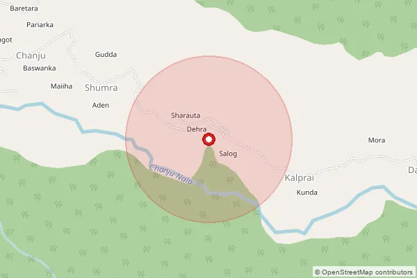 Map showing approximate area covered by Pincode 176321 — Deola Bo, Chamba