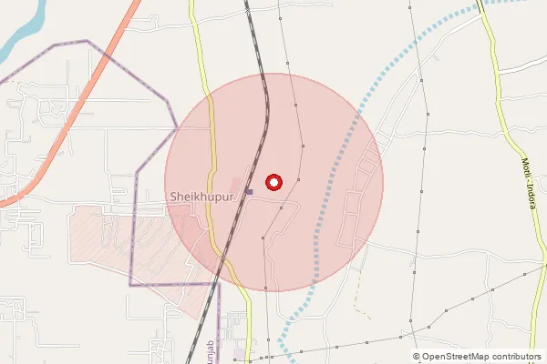 Map showing approximate area covered by Pincode 176402 — Dah Bo, Kangra