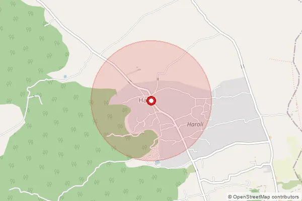 Map showing approximate area covered by Pincode 176601 — Biderwal Bo, Una