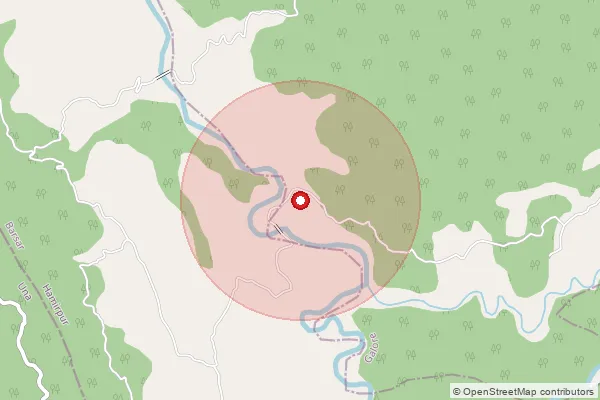 Map showing approximate area covered by Pincode 177007 — Ree Bo, Hamirpur