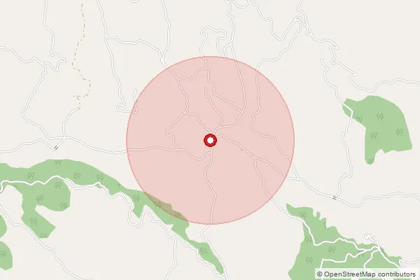 Map showing approximate area covered by Pincode 177024 — Chanruhi Bo, Hamirpur