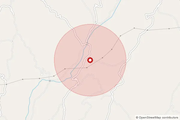 Map showing approximate area covered by Pincode 177025 — Dho Bo, Hamirpur