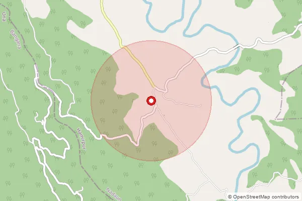 Map showing approximate area covered by Pincode 177041 — Gwal Pathar Bo, Hamirpur