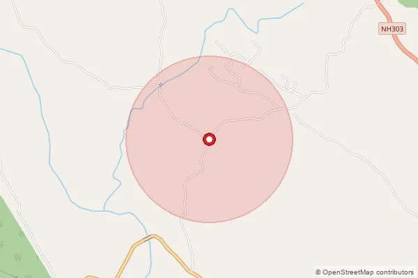 Map showing approximate area covered by Pincode 177117 — Karyara Bo, Kangra