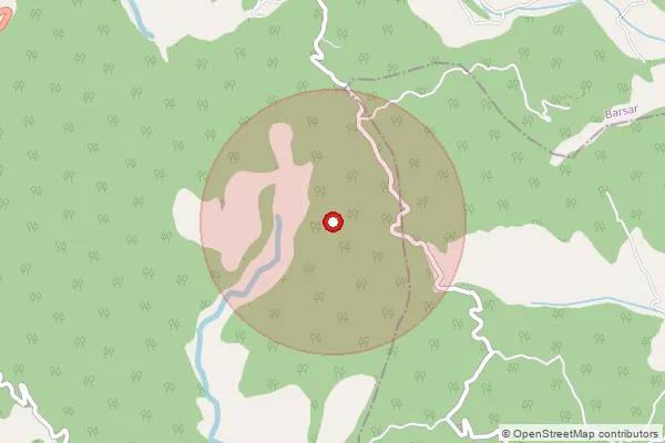 Map showing approximate area covered by Pincode 177119 — Bumbloo So, Hamirpur