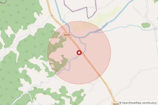 Map showing approximate area covered by Pincode 177204 — Bhadarkali Bo, Una