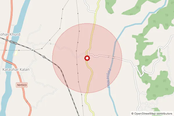 Map showing approximate area covered by Pincode 177210 — Nehri Nauranga So, Una