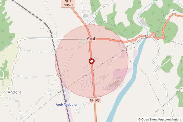 Map showing approximate area covered by Pincode 177212 — Nangal Jarialan Bo, Una