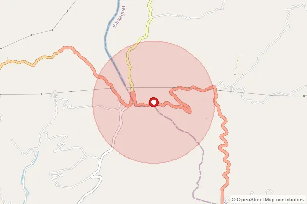 Map showing approximate area covered by Pincode 177601 — Awah Devi So, Hamirpur
