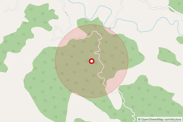 Map showing approximate area covered by Pincode 185135 — Darhal Malkan Sub Office, Rajouri