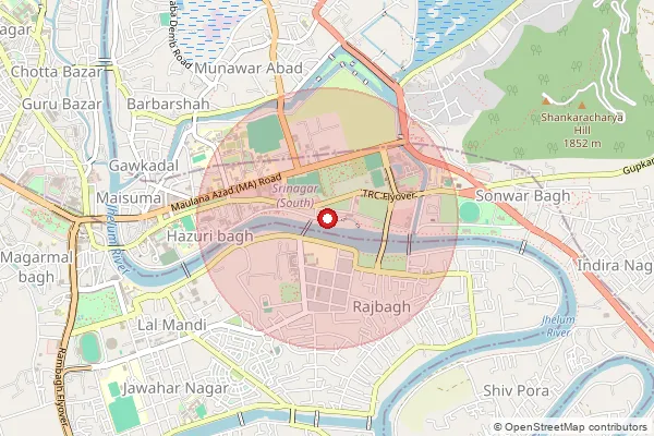 పిన్‌కోడ్ 190099 — Nodal Delivery Center Srinagar, Srinagar ద్వారా కవర్ చేయబడిన సుమారు ప్రాంతాన్ని చూపే మ్యాప్