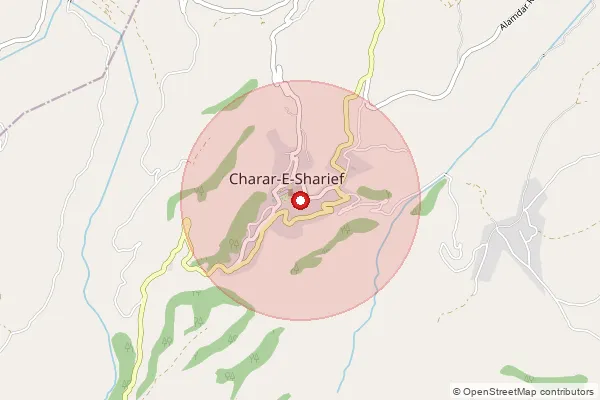 पिनकोड 191112 — Chrar-I-Sharief Sub Office, Budgam द्वारा कवर किए गए अनुमानित क्षेत्र को दर्शाता मानचित्र