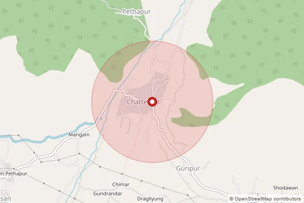Map showing approximate area covered by Pincode 191201 — Haripora Branch Office, Ganderbal