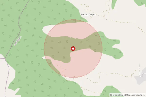 Map showing approximate area covered by Pincode 192129 — Salia Branch Office, Anantnag