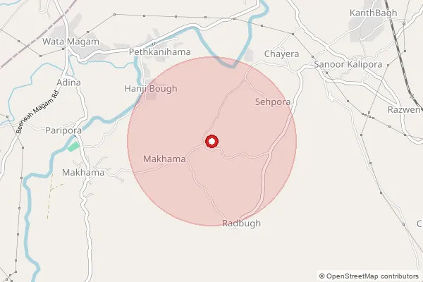 पिनकोड 192202 — Ahalangodol Branch Office, Anantnag द्वारा कवर किए गए अनुमानित क्षेत्र को दर्शाता मानचित्र