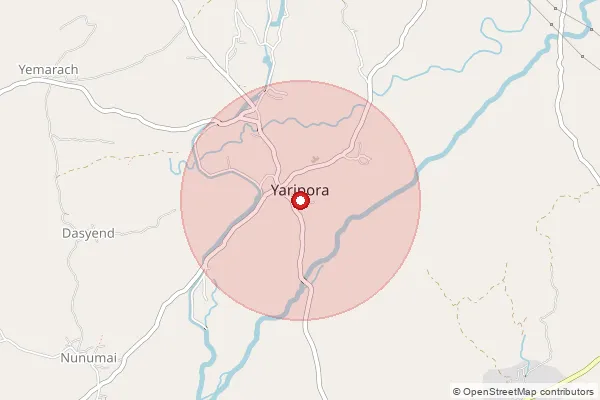 पिनकोड 192232 — Yaripora Sub Office, Kulgam द्वारे समाविष्ट केलेले अंदाजे क्षेत्र दर्शवणारा नकाशा