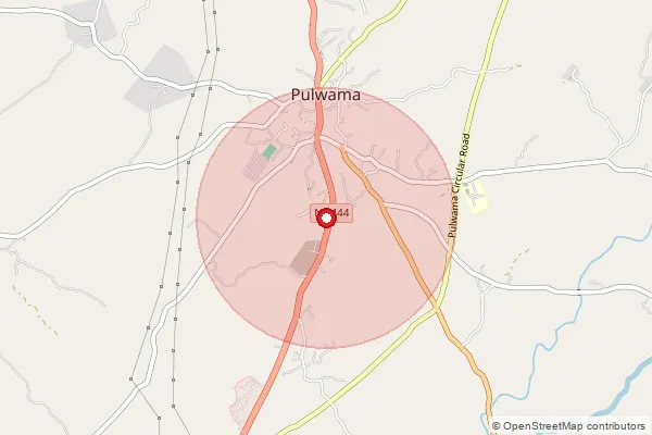 Map showing approximate area covered by Pincode 192301 — Banderpora Branch Office, Pulwama