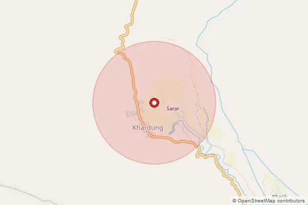 Map showing approximate area covered by Pincode 194401 — Khardong B.O, Leh Ladakh