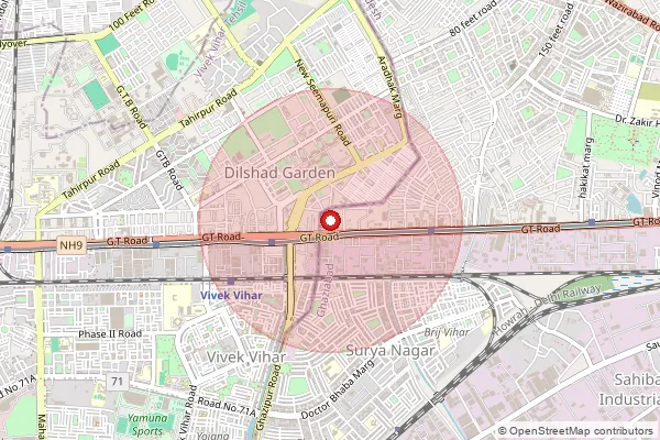 Map showing approximate area covered by Pincode 201006 — Bhopura So, Ghaziabad