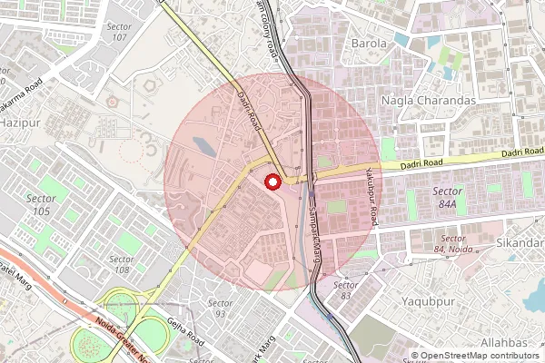 Map showing approximate area covered by Pincode 201008 — Salarpur Kalan Bo, Gautam Buddha Nagar