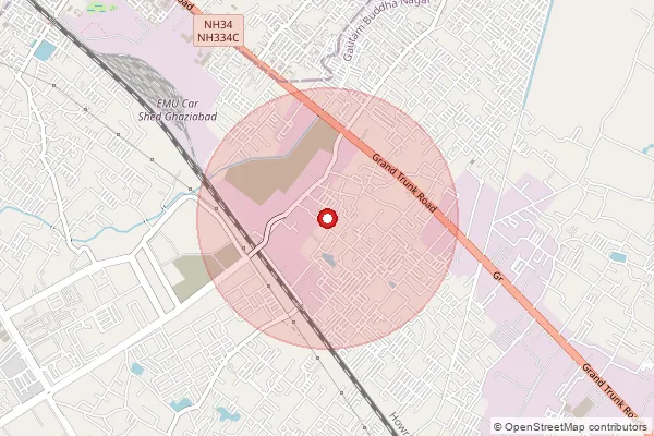 Map showing approximate area covered by Pincode 201009 — Chhapraula Bo, Gautam Buddha Nagar