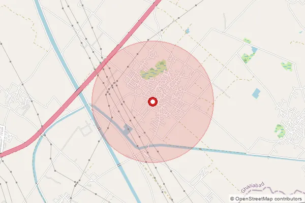 Map showing approximate area covered by Pincode 201015 — Adhyatmik Nagar Bo, Ghaziabad