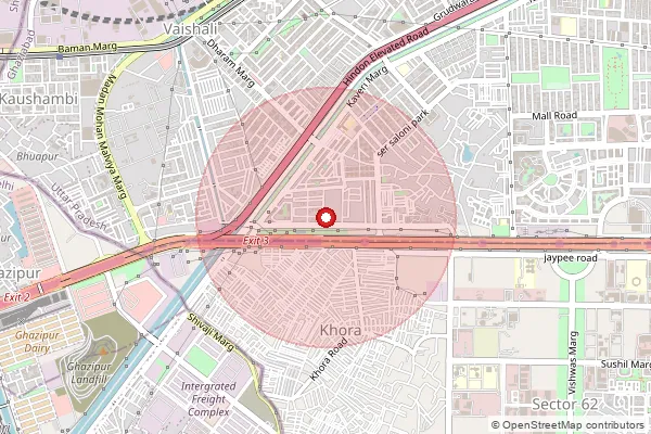 Map showing approximate area covered by Pincode 201021 — Abhay Khand 03 So, Ghaziabad