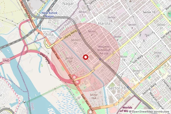 Map showing approximate area covered by Pincode 201302 — Ndc Noida, Gautam Buddha Nagar