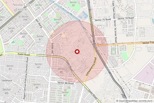 Map showing approximate area covered by Pincode 201304 — Gejha Bo, Gautam Buddha Nagar