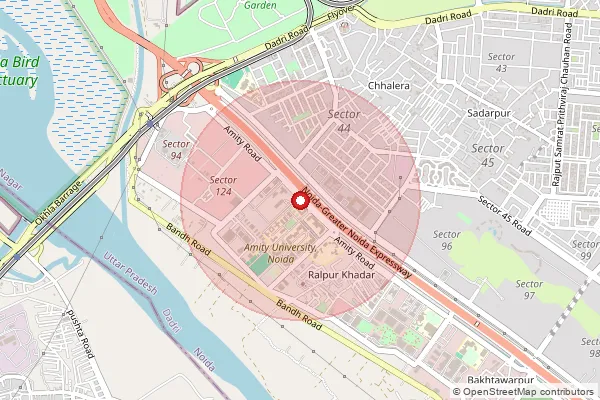 Map showing approximate area covered by Pincode 201313 — Amity University So, Gautam Buddha Nagar