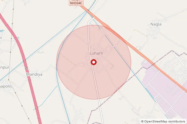 Map showing approximate area covered by Pincode 201314 — Kot Bo, Gautam Buddha Nagar